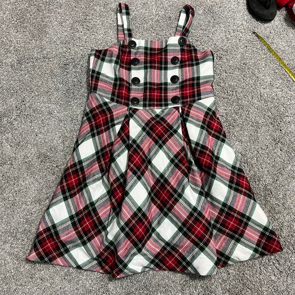 Hartstrings Girls Plaid Christmas Holiday Jumper Dress size 12 - Picture 1 of 6